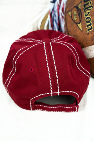 Distressed Crimson with White & Gray 'Gameday' Cap - Wholesale Accessory Market