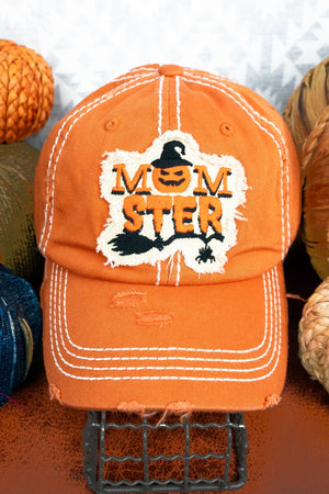 Distressed Pumpkin 'Momster' Cap - Wholesale Accessory Market