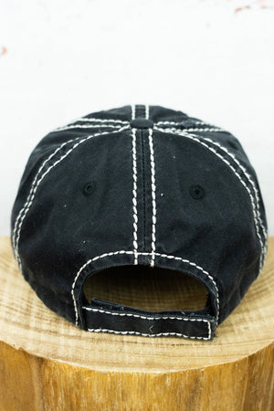 Distressed Black 'Tis The Season To Get Tipsy!' Cap - Wholesale Accessory Market