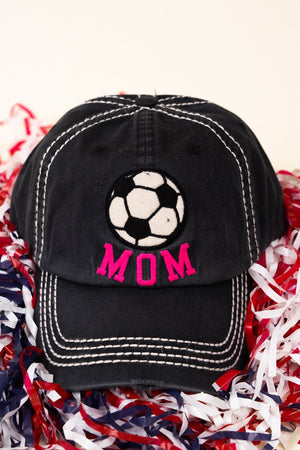Distressed Black 'Soccer Mom' Cap - Wholesale Accessory Market