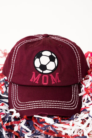 Distressed Maroon 'Soccer Mom' Cap - Wholesale Accessory Market
