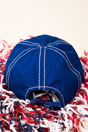 Distressed Royal 'Soccer Mom' Cap - Wholesale Accessory Market
