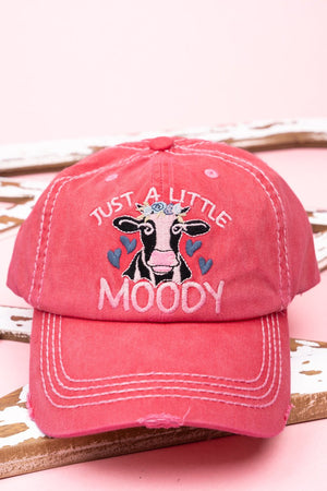 Distressed Salmon 'Just A Little Moody' Cap - Wholesale Accessory Market