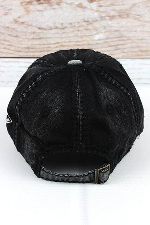 Distressed Black 'Ride' Cap - Wholesale Accessory Market