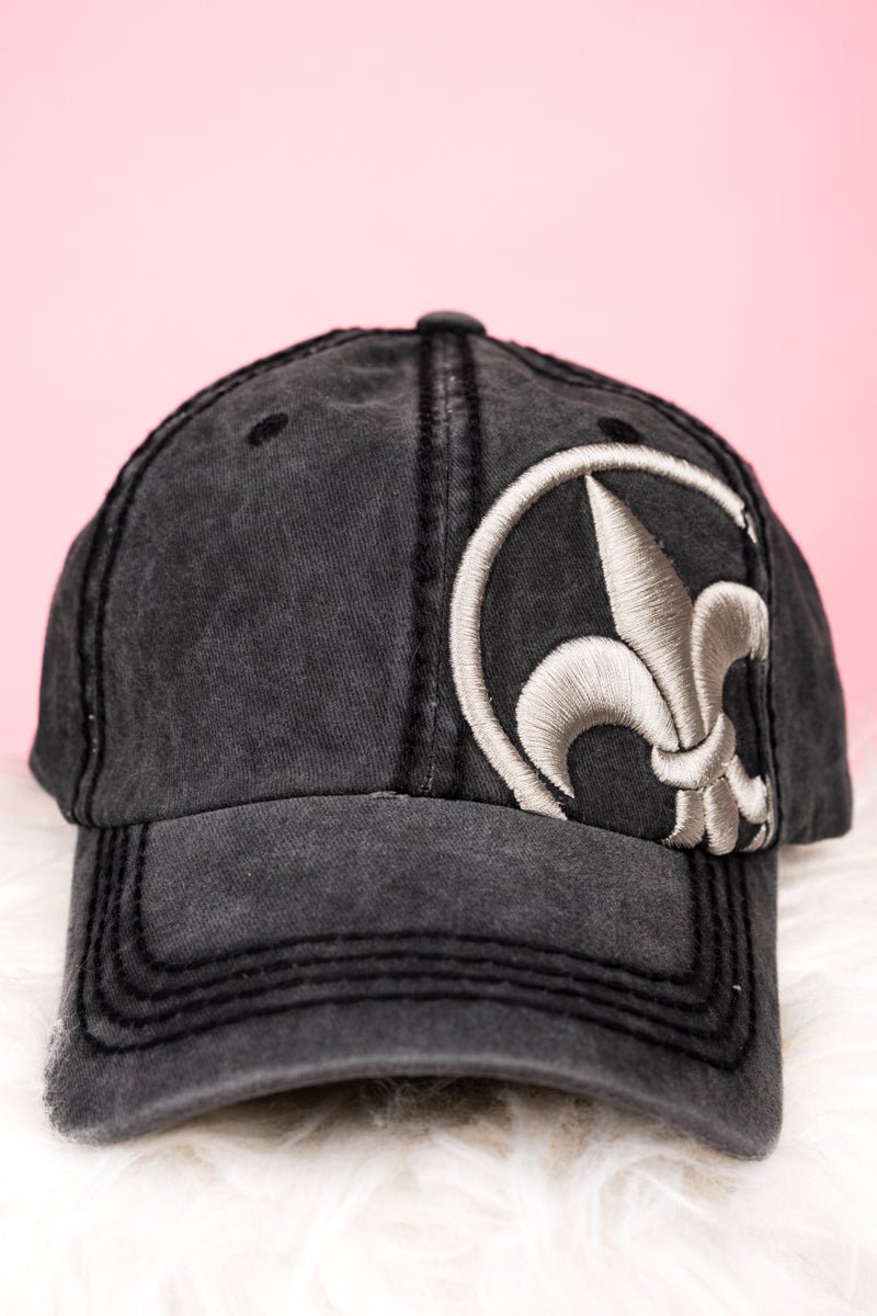Black with Fleur de Lis Cap Wholesale Accessory Market