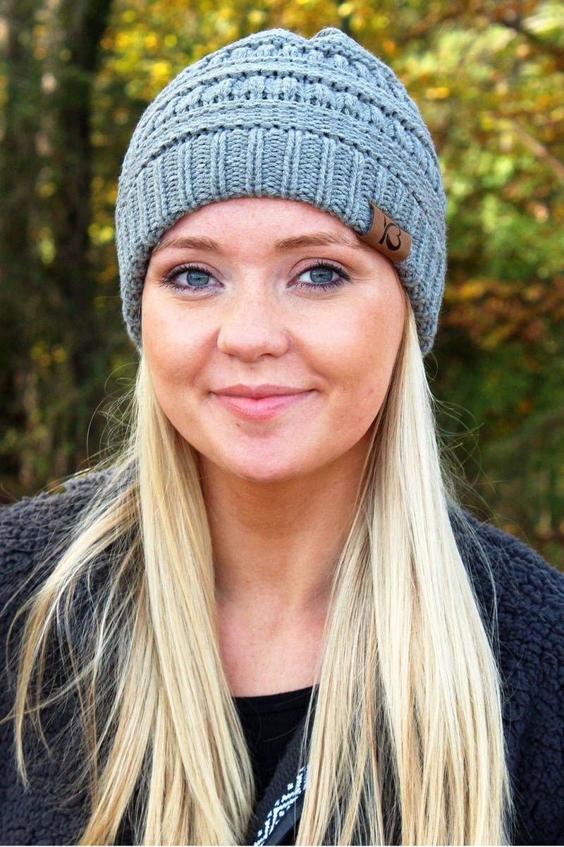 Cozy Gray Beanie Cozy Moment Knit Beanie in Grey – Impressions Online Boutique main image 3
