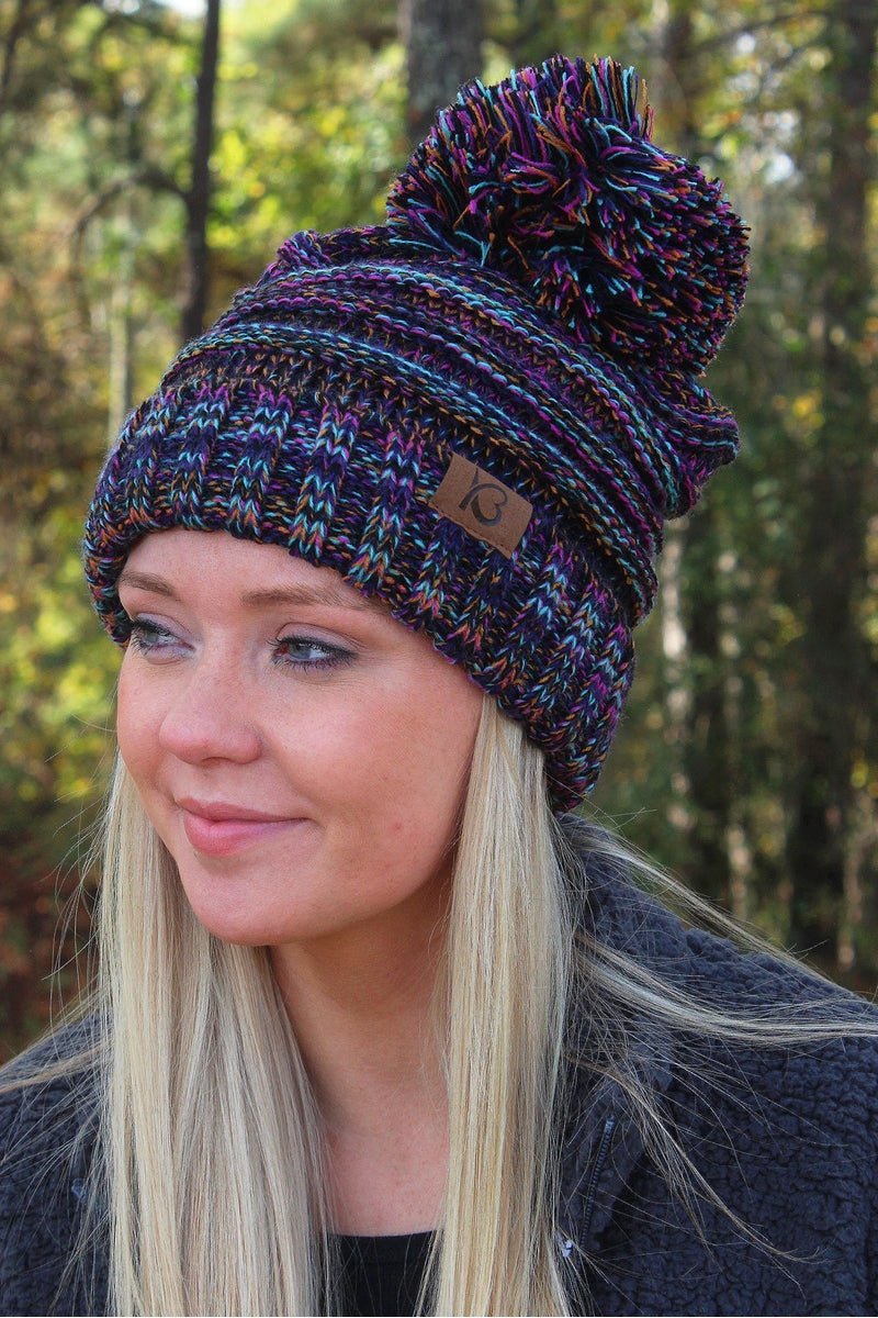 Snowball Fight Pom Pom Beanie, Multi - Wholesale Accessory Market