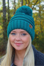 Snowball Fight Pom Pom Beanie, Turquoise - Wholesale Accessory Market