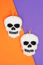 It's Hallo-Scream Skull Seed Bead Earrings - Wholesale Accessory Market