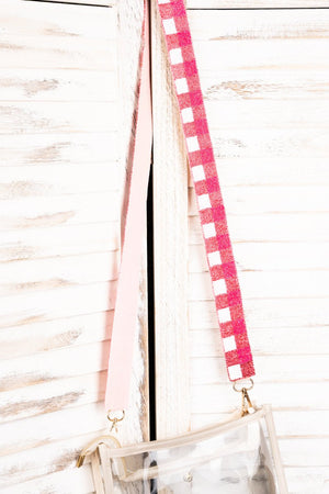 Check You Out Neon Pink Seed Bead Bag Strap - Wholesale Accessory Market