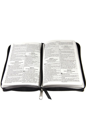 Black LuxLeather Zippered Compact KJV Bible - Wholesale Accessory Market