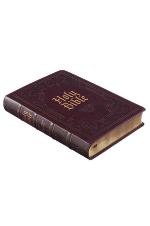 Brown LuxLeather Giant Print KJV Full-Size Bible with Thumb Index - Wholesale Accessory Market