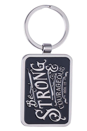 Be Strong & Courageous Keyring in Gift Tin - Wholesale Accessory Market