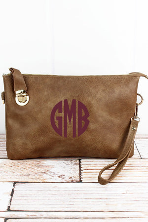 NGIL Caramel Faux Leather Buckle Lock Crossbody Clutch - Wholesale Accessory Market