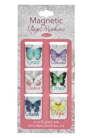 Butterfly Blessings 6 Piece Magnetic Page-Marker Set - Wholesale Accessory Market