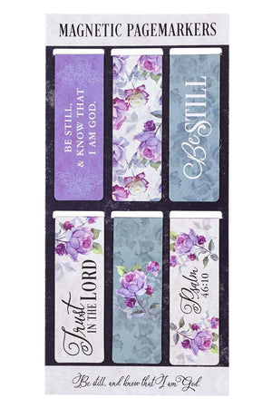 Be Still Floral 6 Piece Magnetic Page-Marker Set - Wholesale Accessory Market