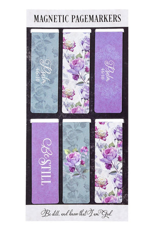 Be Still Floral 6 Piece Magnetic Page-Marker Set - Wholesale Accessory Market