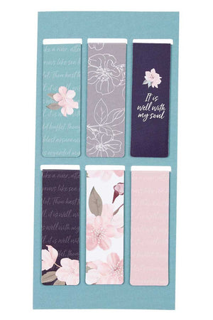 It Is Well With My Soul Floral 6 Piece Magnetic Page-Marker Set - Wholesale Accessory Market