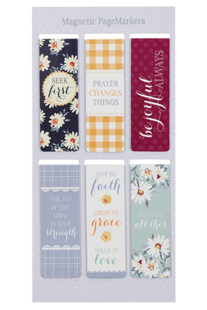 Daisies 6 Piece Magnetic Page Marker Set - Wholesale Accessory Market