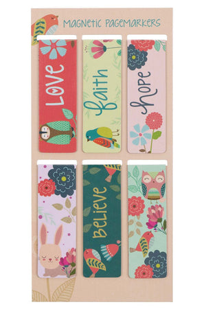 Love Faith Hope Believe 6 Piece Magnetic Page Marker Set - Wholesale Accessory Market