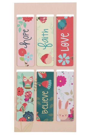 Love Faith Hope Believe 6 Piece Magnetic Page Marker Set - Wholesale Accessory Market