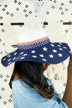 Americana Floppy Sun Hat, White - Wholesale Accessory Market