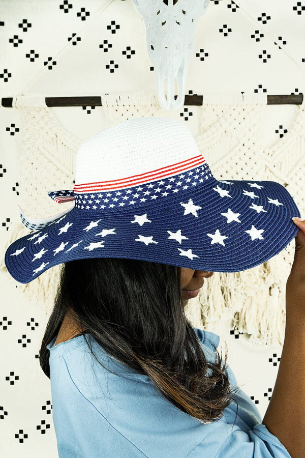 Americana Floppy Sun Hat, White