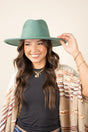 Desperado Felt Hat, Turquoise - Wholesale Accessory Market