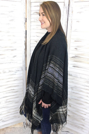 Glasgow Freeze Ruana, Black - Wholesale Accessory Market