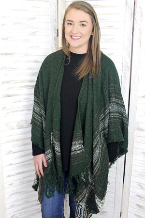 Glasgow Freeze Ruana, Olive - Wholesale Accessory Market