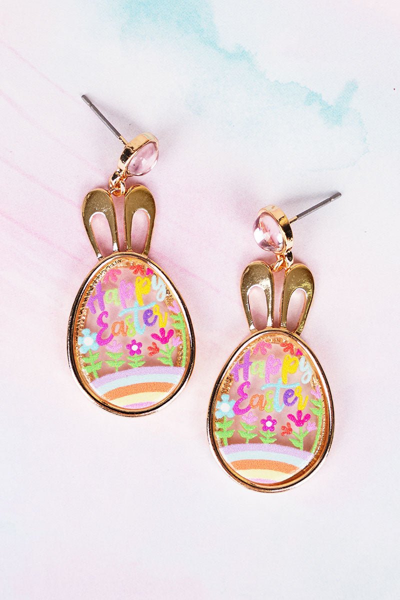 Happy Easter Bunny Egg Acrylic Earrings | Wholesale Accessory Market