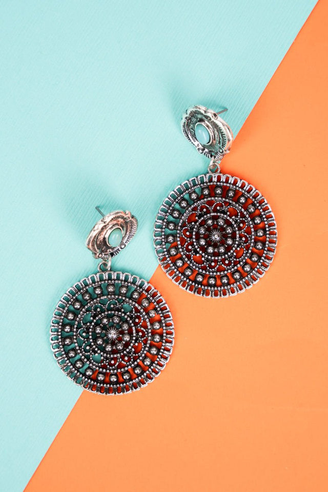 SALE! Medero Turquoise and Silvertone Earrings - Wholesale Accessory Market