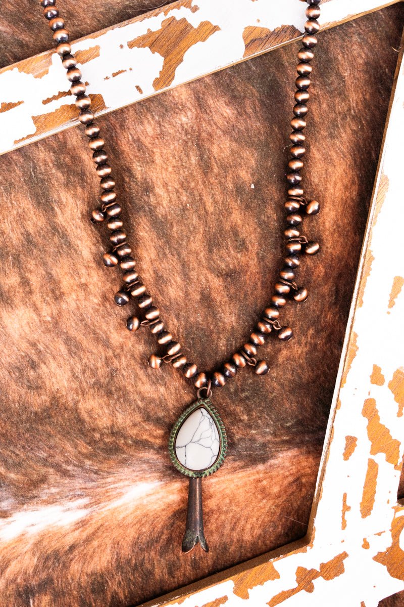 White Burnished Patina Kilgore Squash Blossom Necklace Wholesale Accessory Market