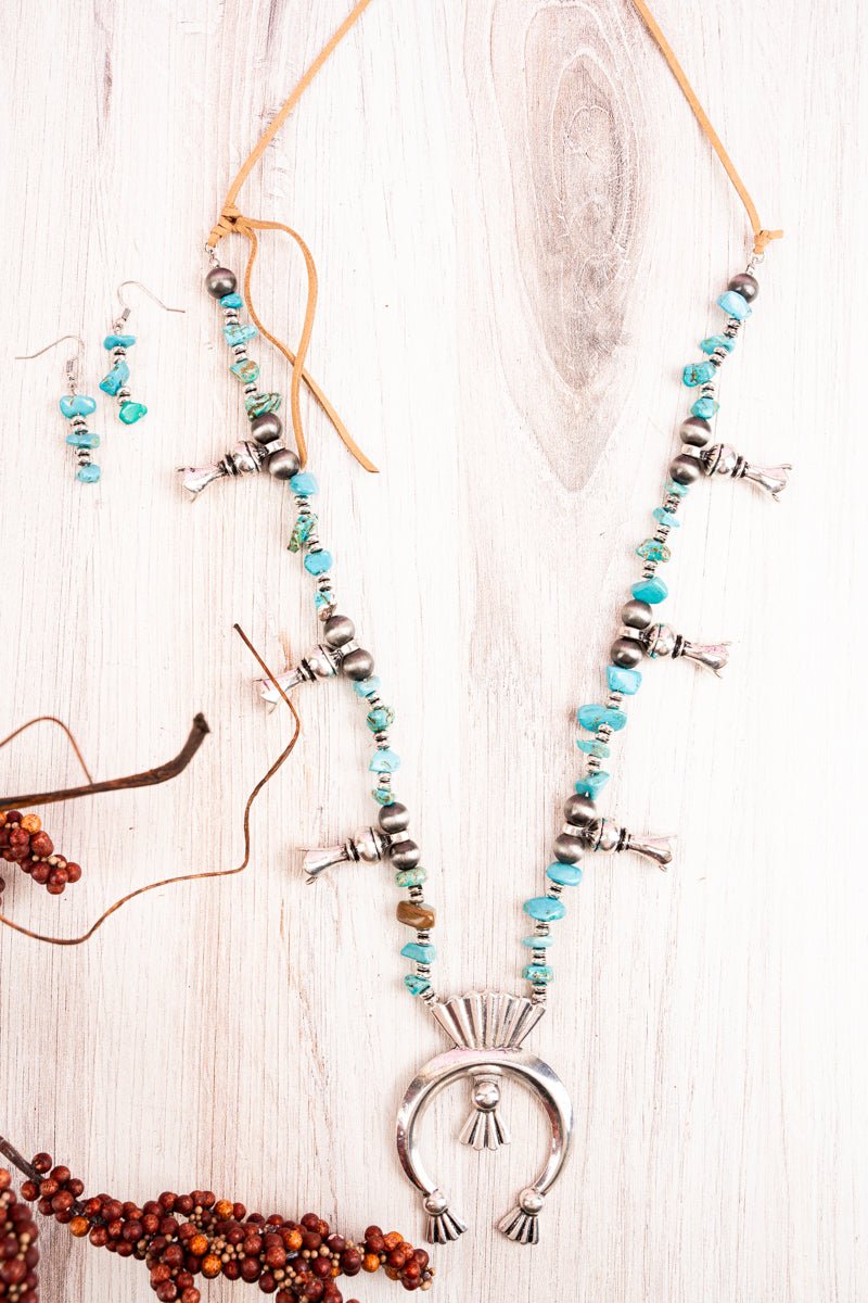 Navajo Pearl Handmade Turquoise Squash Blossom Necklace Set By Shirley Lee  Sale | eBay