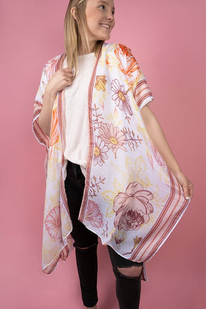 30% OFF! Parisian Garden Kimono, Pink - Wholesale Accessory Market