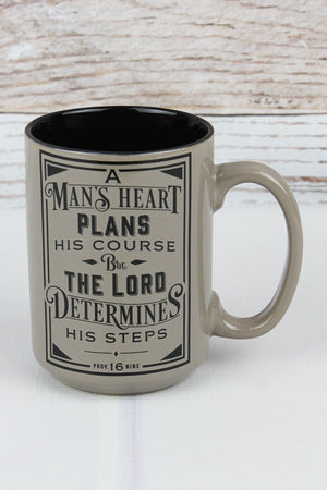 Proverbs 16:9 'A Man's Heart' Ceramic Mug - Wholesale Accessory Market