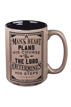 Proverbs 16:9 'A Man's Heart' Ceramic Mug - Wholesale Accessory Market