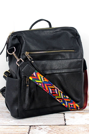 NGIL Black Faux Leather Backpack Tote - Wholesale Accessory Market