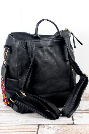 NGIL Black Faux Leather Backpack Tote - Wholesale Accessory Market