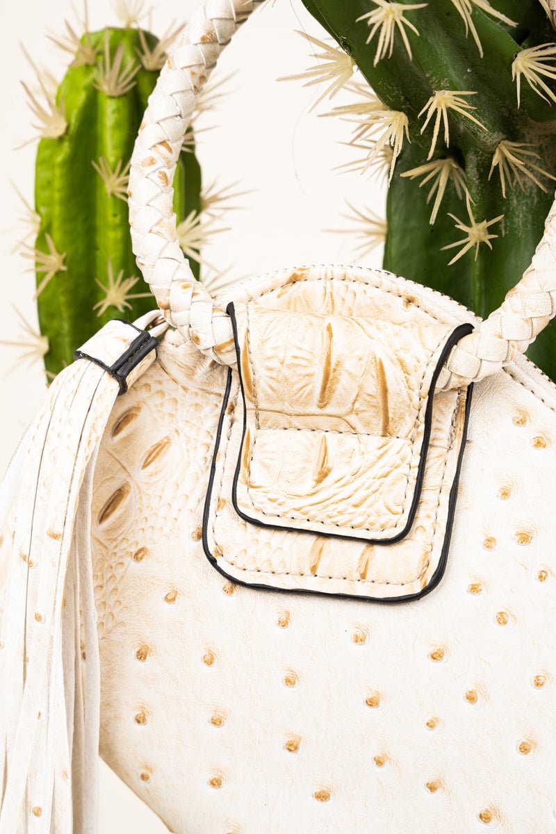 Women Fashion Faux Ostrich Leather Handbag Medium Business Satchel New  Defect 60 | eBay