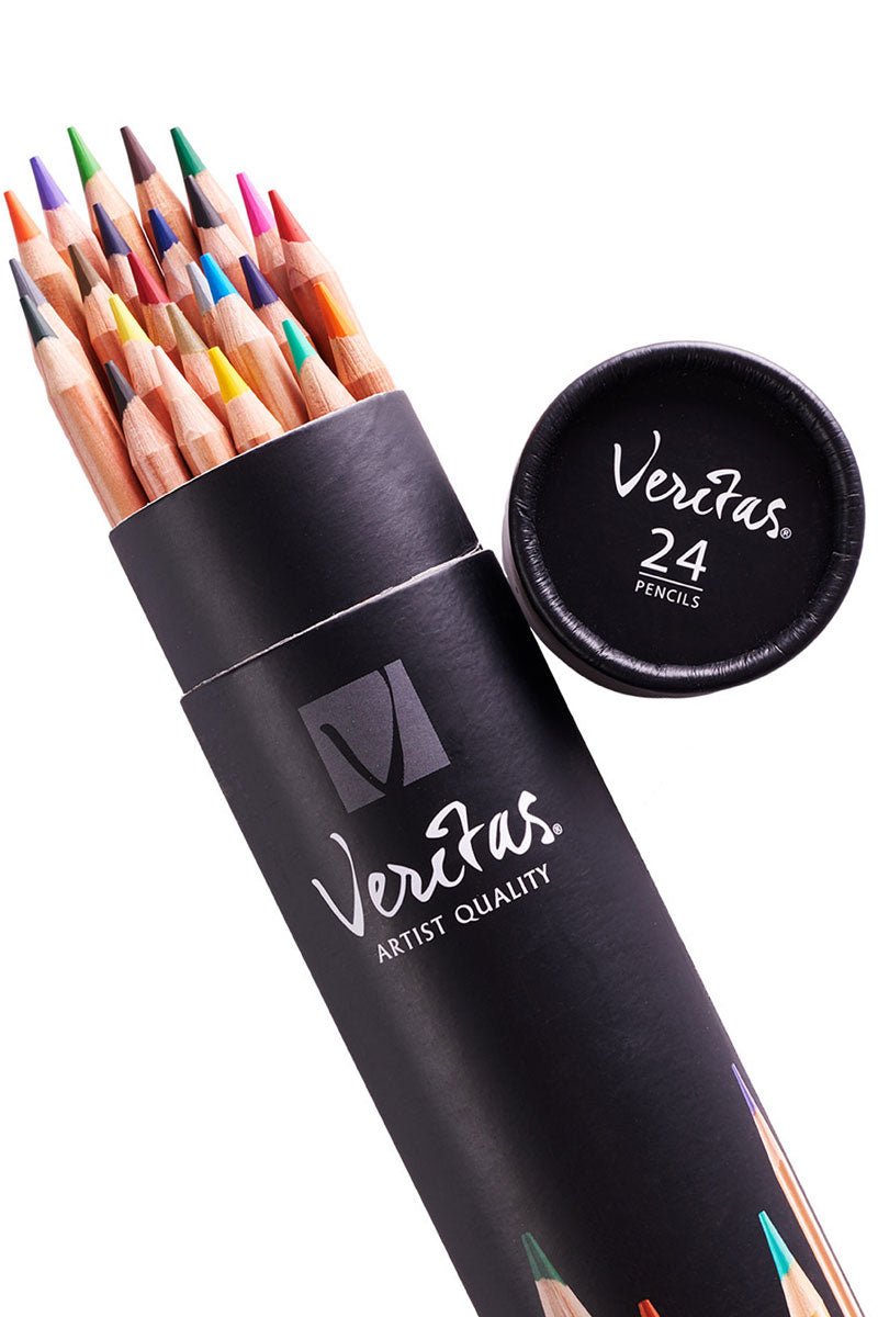 Set of 24 Veritas Colored Pencils in Cylinder - Wholesale Accessory Market