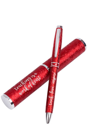 Teaching Is A Work Of Heart Pen with Case - Wholesale Accessory Market