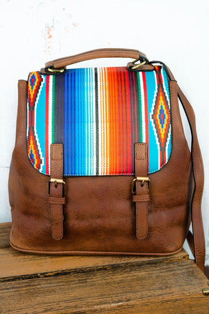 Southwest Serape Faux Leather Satchel Backpack - Wholesale Accessory Market