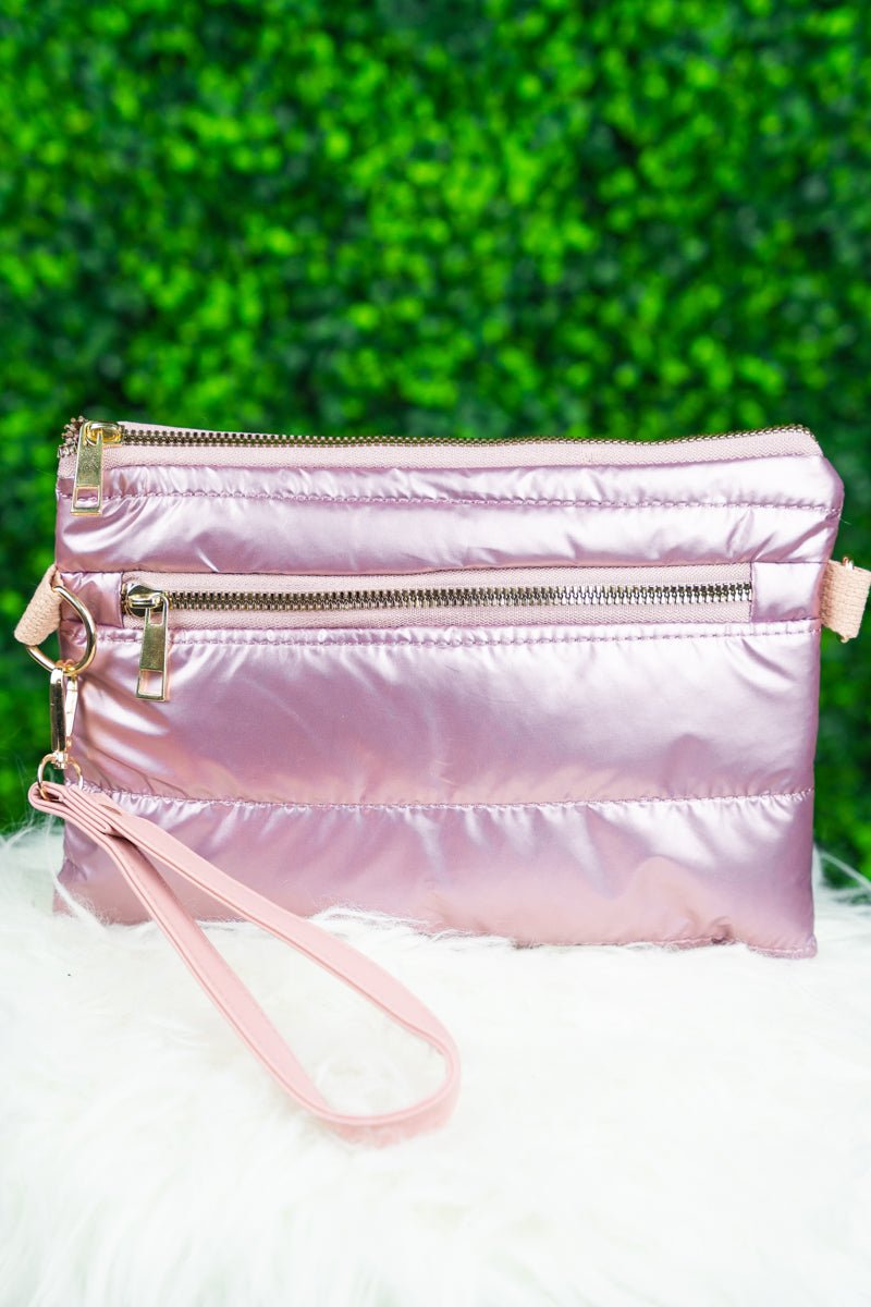 The Sophie Mauve Puffer Wristlet Bag | Wholesale Accessory Market
