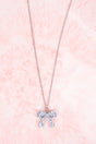 Crystal Avenue Pearl Bow Silvertone Necklace - Wholesale Accessory Market