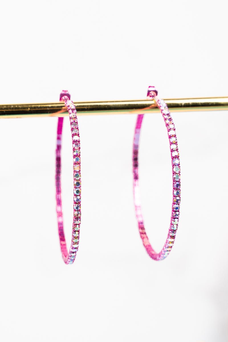 Pink Crystal Hoops Pink Crystal Hoops