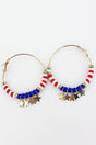 Patriotic Star Charm Hoop Earrings - Wholesale Accessory Market