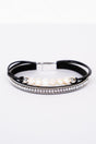 Crystal Avenue Freshwater Pearl Black Multi-Strand Magnetic Bracelet - Wholesale Accessory Market