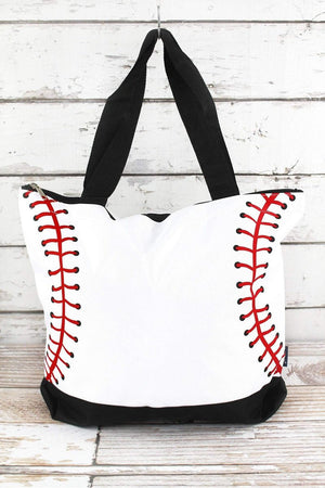NGIL Baseball Laces with Black Trim Tote Bag - Wholesale Accessory Market