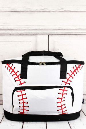 NGIL Baseball Laces and Black Cooler Tote with Lid - Wholesale Accessory Market